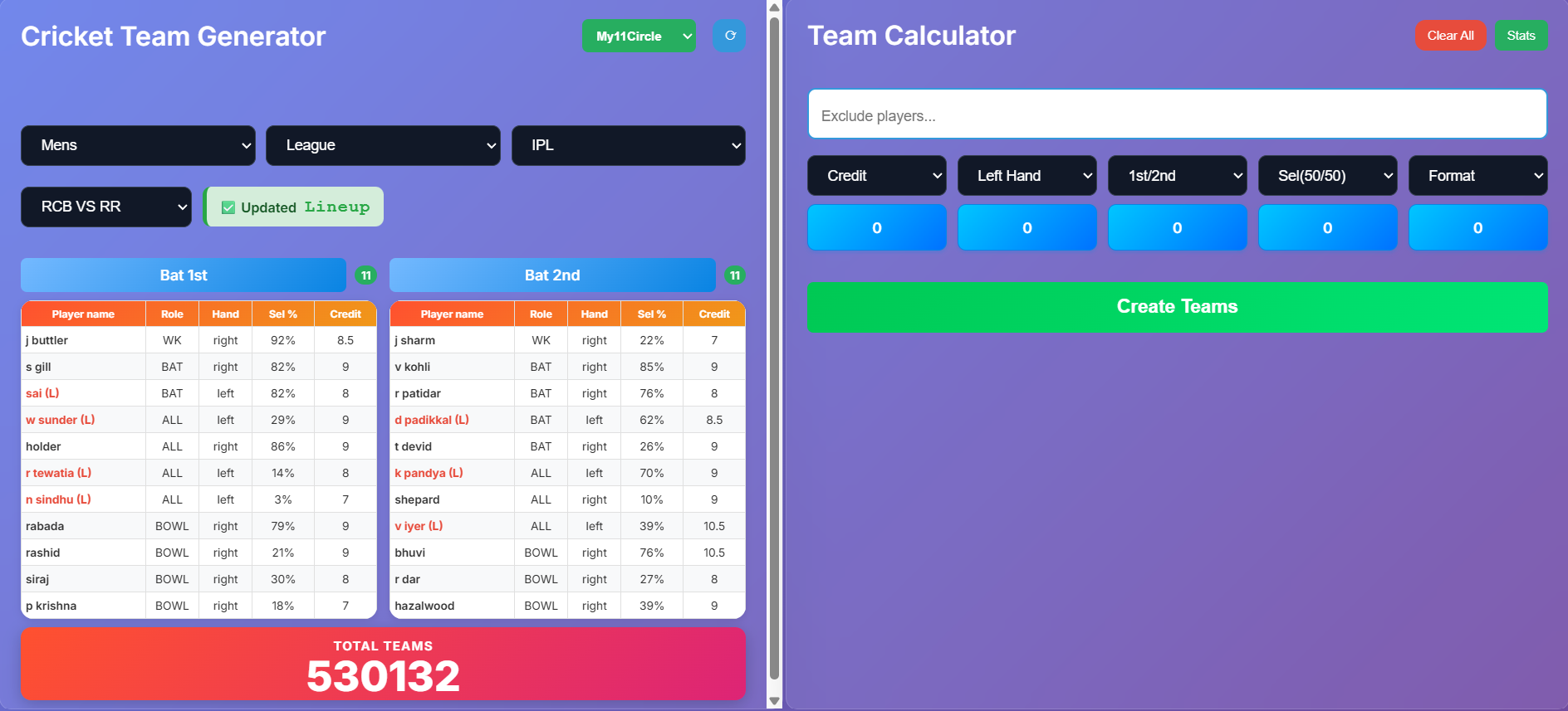 Generate Teams